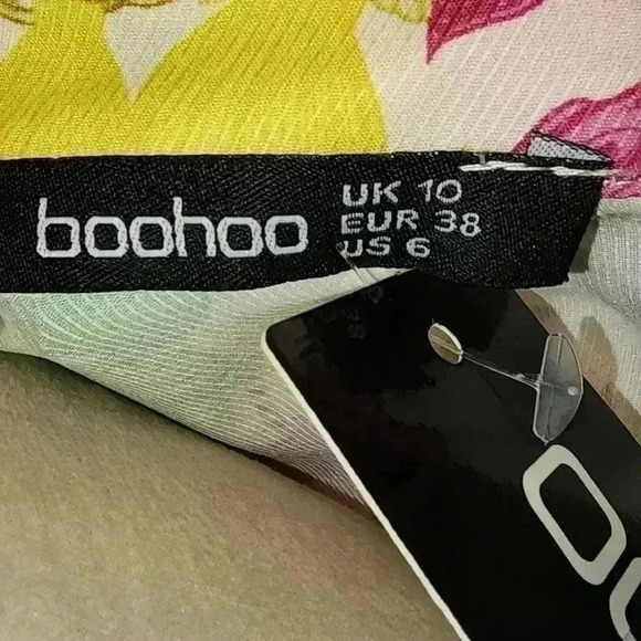 BOOHOO shell print plunge long sleeves shirt dress NWT (D158 5.4.12) - Picture 7 of 9